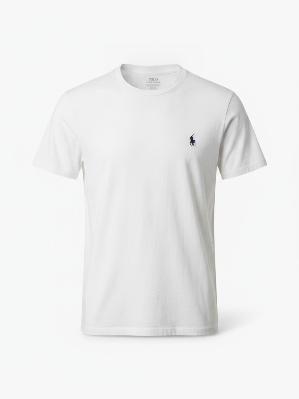 Ralph Lauren White Crewneck T-Shirt with Navy Pony Logo Large